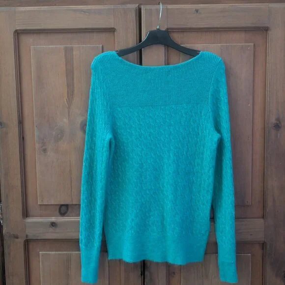 LOFT Sweater Boatneck Teal Size Medium Soft and Cozy! - Picture 2 of 7